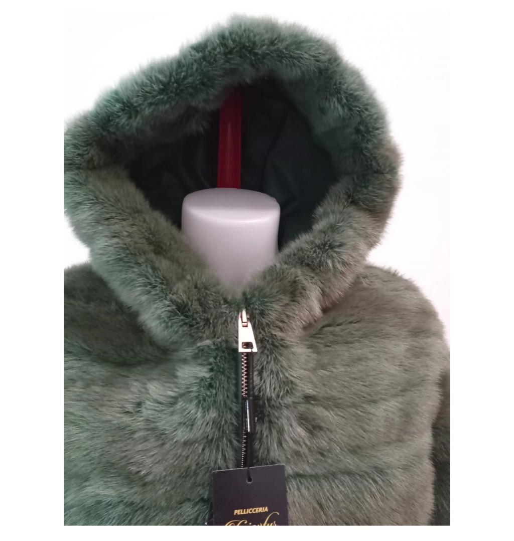 Giacca di visone verde