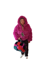 Giacchetto di  volpe fuxia