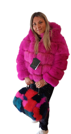 Giacchetto di  volpe fuxia