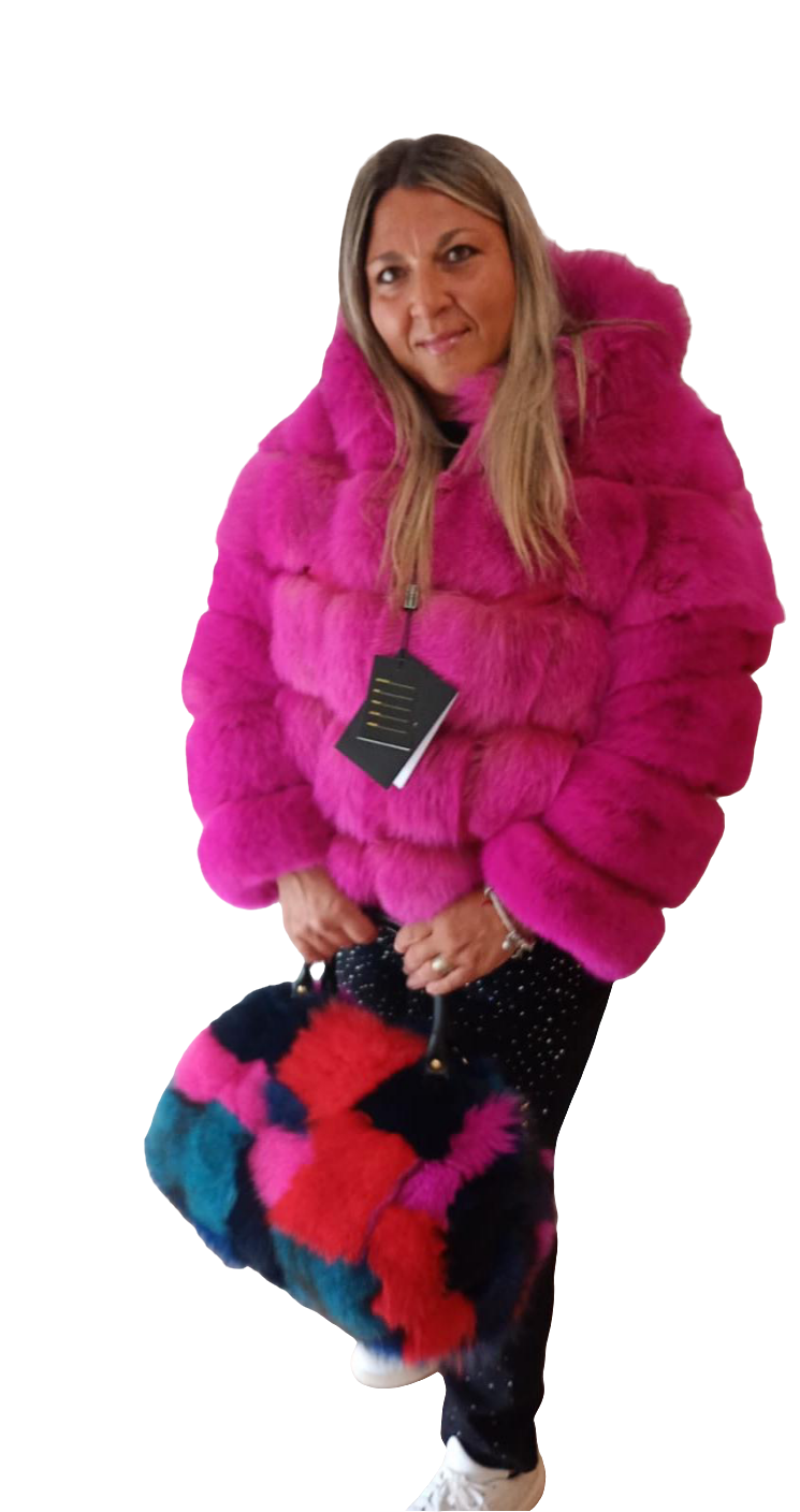 Giacchetto di  volpe fuxia
