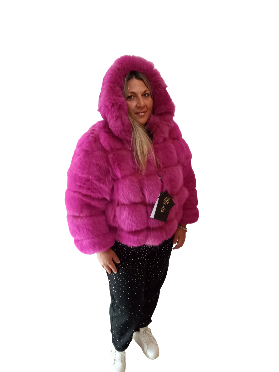 Giacchetto di  volpe fuxia