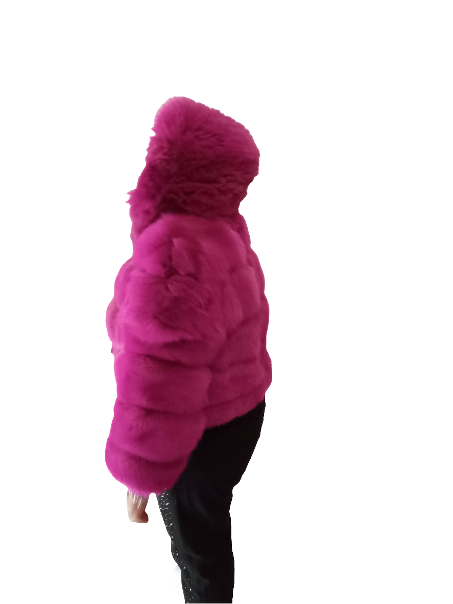 Giacchetto di  volpe fuxia