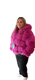 Giacchetto di  volpe fuxia