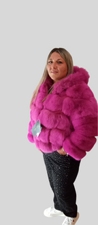 Giacchetto di  volpe fuxia