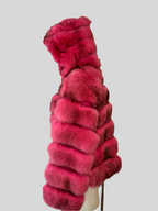 Giacca corta di volpe fuxia