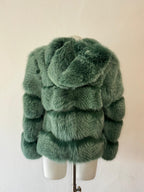 Giacca corta di volpe verde Gucci