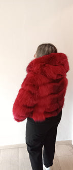 Giacchetto di volpe rosso