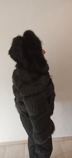 Giacchetto di volpe nero
